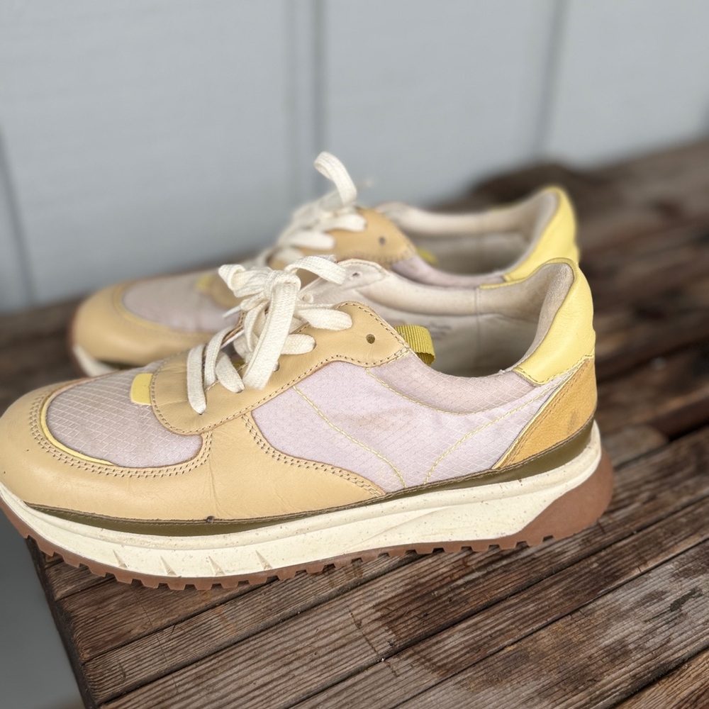 Madewell kickoff trainer Cream and Yellow‎ Women's Sneakers size 8.5 - Picture 2 of 8